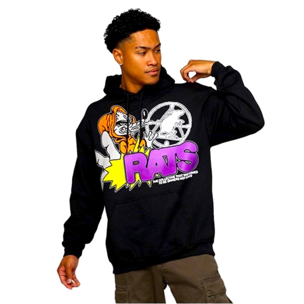 RATS GET FAT Ratpack Hoodie in Black Size 2X-Large